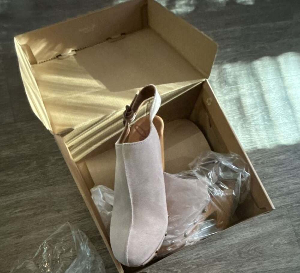 Zodiac Lovie Suede Wood Clog Platform Heeled Sandals